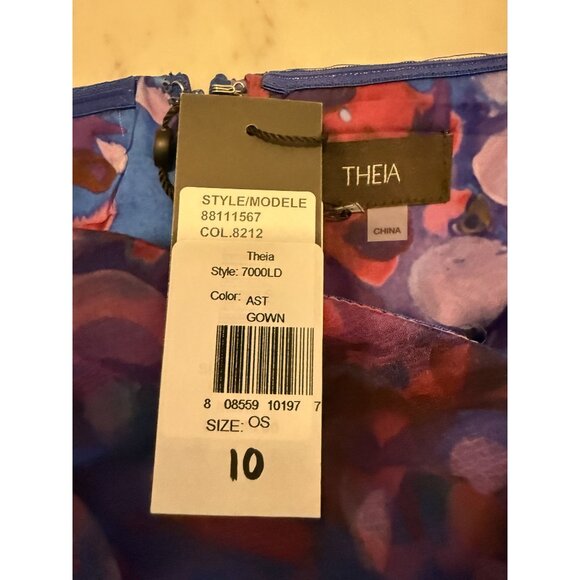 NWT Theia Dorian Strapless Floral Print Organza Gown Size 10 $945 [jb] - Picture 8 of 15